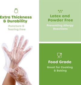 img 2 attached to 500 Disposable Poly Plastic Gloves for Safe Food Handling - Latex & Powder Free