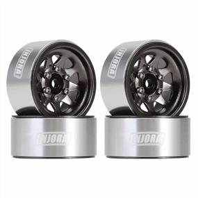 img 4 attached to Upgraded INJORA 1.0 Beadlock Wheel Rim Set In Dark Grey For 1/18 TRX4M Axial SCX24 Bronco Deadbolt C10 JLU Gladiator - Ideal Crawler Wheels Rims For Improved Performance