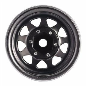 img 1 attached to Upgraded INJORA 1.0 Beadlock Wheel Rim Set In Dark Grey For 1/18 TRX4M Axial SCX24 Bronco Deadbolt C10 JLU Gladiator - Ideal Crawler Wheels Rims For Improved Performance