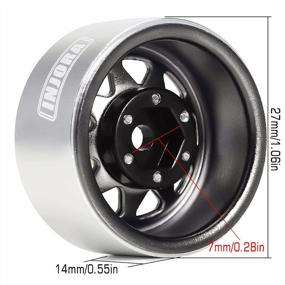 img 2 attached to Upgraded INJORA 1.0 Beadlock Wheel Rim Set In Dark Grey For 1/18 TRX4M Axial SCX24 Bronco Deadbolt C10 JLU Gladiator - Ideal Crawler Wheels Rims For Improved Performance