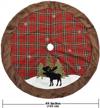 upgrade your christmas decor with haumenly's rustic plaid tree skirt featuring black moose embroidery and brown faux fur border - 48 inch logo