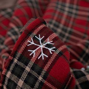 img 1 attached to Обновите свой рождественский декор с помощью деревенской клетчатой ​​юбки HAUMENLY'S с вышивкой черного лося и коричневой каймой из искусственного меха - 48 дюймов