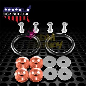 img 4 attached to 🔧 JDMBESTBOY Orange Quick Release Fasteners Kit for Car Bumpers, Trunk, Fender Hatch Lids