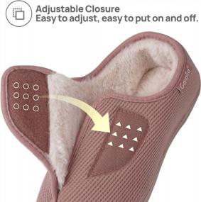 img 1 attached to GaraTia Women'S Memory Foam Diabetic Slippers Furry No-Slip Arthritis Edema House Shoes