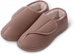 img 4 attached to GaraTia Women'S Memory Foam Diabetic Slippers Furry No-Slip Arthritis Edema House Shoes