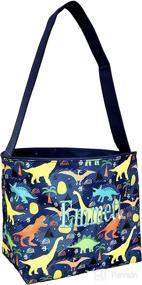 img 3 attached to 🦕 Dinosaur Easter Basket: Personalizable Fabric Tote Bag for Boys and Girls - A Fun Toy Bin and Great Gift Idea