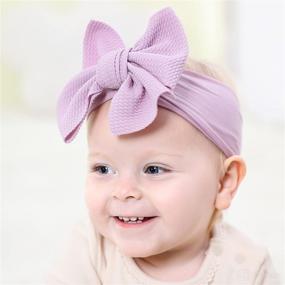 img 1 attached to 🎀 12 Pack Dizila Elastic Wide Nylon Headbands with Big Bow Hairbands, Turban Headwraps - Hair Accessories for Baby Girls, Newborns, Infants, Toddlers, Kids