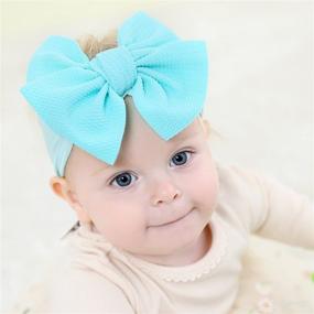 img 3 attached to 🎀 12 Pack Dizila Elastic Wide Nylon Headbands with Big Bow Hairbands, Turban Headwraps - Hair Accessories for Baby Girls, Newborns, Infants, Toddlers, Kids