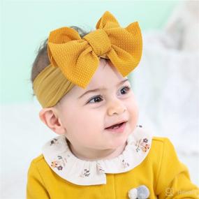 img 2 attached to 🎀 12 Pack Dizila Elastic Wide Nylon Headbands with Big Bow Hairbands, Turban Headwraps - Hair Accessories for Baby Girls, Newborns, Infants, Toddlers, Kids