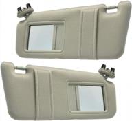 2007-2011 toyota camry & camry hybrid left/right sun visor replacement (beige) without sunroof - pair logo