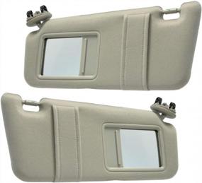 img 4 attached to 2007-2011 Toyota Camry & Camry Hybrid Left/Right Sun Visor Replacement (Beige) Without Sunroof - Pair