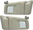 2007-2011 toyota camry & camry hybrid left/right sun visor replacement (beige) without sunroof - pair logo
