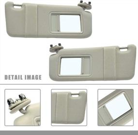 img 3 attached to 2007-2011 Toyota Camry & Camry Hybrid Left/Right Sun Visor Replacement (Beige) Without Sunroof - Pair