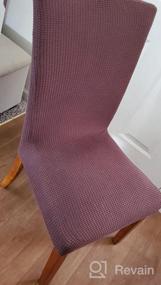 img 8 attached to Эластичные чехлы на стулья для столовой, набор из 4 - винно-красные чехлы для кухонных стульев для столовой, суперзащитный чехол для стульев, GoodtoU
