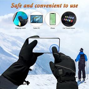 img 1 attached to Rechargeable Heated Gloves For Outdoor Activities - YOYI YOYI Men'S And Women'S Touch Screen Motorcycle Gloves With Windproof And Waterproof Features For Skiing, Riding, Driving - Black