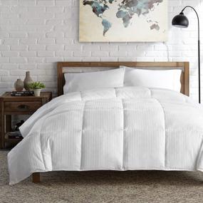 img 3 attached to Oversized King DOWNLITE 375 TC Striped Luxury Down Alternative Duvet Insert - All Seasons