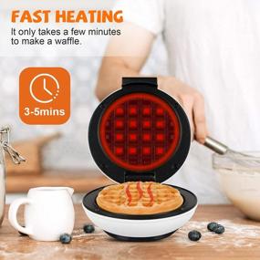 img 3 attached to CROWNFUL 4-Inch Mini Waffle Maker Machine With Compact Design, Non-Stick Surface, Easy To Clean, Recipe Guide Included - Perfect For Breakfast Desserts Sandwiches & Other Snacks (White)