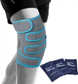 img 4 attached to Relieve Knee Pain With Reusable Gel Ice Pack & Brace For Recovery And Swelling: Blue Knee Support For Injuries & Post-Surgery