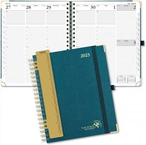 img 4 attached to POPRUN 2023 Planner Daily Weekly And Monthly 8.5" X 10.5" -Agenda 2023 With Hourly Schedule & Vertical Weekly Layout, Monthly Tabs & Calendars, Hardcover - Pacific Green