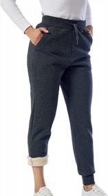 img 4 attached to Stay Cozy And Fashionable With Duyang'S Women'S Sherpa Lined Jogger Harem Pants