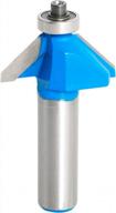 aopin 45-градусный фрезерный станок с фаской, 1/2-дюймовый хвостовик, верхний подшипник, коническая кромка, фрезерный станок, деревообрабатывающий инструмент, синий, серебристый, 1 шт. логотип
