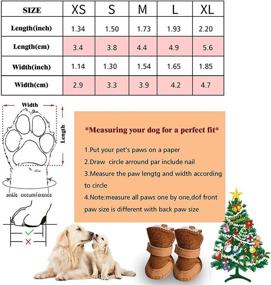 img 3 attached to 🐾 Anti-Slip Dog Boots - GLE20106 Dog Shoes with Detachable Closure, Winter Warm Skidproof Sneakers, Pet Antiskid Shoes for Small Dogs