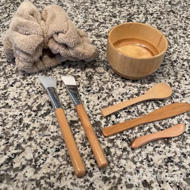 img 1 attached to Bamboo Facial Mask Mixing Set: Create A Spa Experience With JPNK'S 6-Pack DIY Clay Mask Kit Including Brushes And Bowl review by Micheal Looney