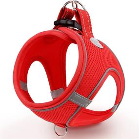 img 4 attached to Joytale Dog Harness Step-In Mesh Vest, 12 Colors, Reflective Padded Harnesses For Small And Medium Dogs, Red Size L.