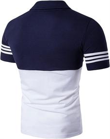 img 1 attached to Cottory Fashion Stripe Collar Sleeve Men's Clothing good for Shirts