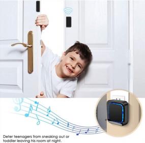 img 2 attached to Door Chime Wireless Door Sensor, Coolqiya Door Open Alarm Chime Kit, Wireless Entry Alert System For Home/Office/Stores, Operating At 600FT Range With 58 Melodies & LED Indicator