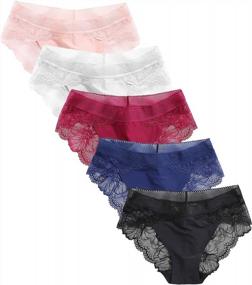 img 4 attached to Stay Comfortable And Stylish With Seasment Women'S Lacy Panties Bikini/Hipster Briefs - 5/6 Pack