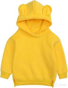 img 4 attached to 👶 Cozy Unisex Baby Hooded Sweatshirt: Long Sleeve Top for Ultimate Comfort