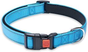 img 4 attached to 🐾 Enhanced Safety: Reflective Dog Collar with a Secure Locking Buckle - Adjustable Neoprene Padded Nylon Collar for Dogs of All Sizes