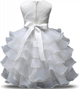 img 2 attached to Kids Lace Ruffle Party Dresses - NNJXD Girl Dress Ideal For Weddings