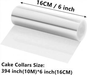 img 3 attached to Прозрачные ошейники для тортов - Cyimi 6 X 394Inch Ацетатные листы для муссового торта, выпечки и украшения шоколада, включает 12 наклеек