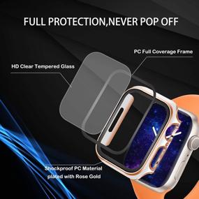 img 2 attached to Fohuas 3 Packs Case Compatible Apple Watch Series 8 7 Cover With Screen Protectors 45Mm,Hard PC Plastic Resin IPhone Watch Protector Bumper Shield 3 Sets Pcs Black White Clear For Women-Rose Gold Edge
