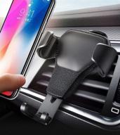 📱 universal horizontal car air vent cell phone holder mount cradle for samsung galaxy note 20 ultra, s21 ultra plus, s20 fe, a02s a13 a12 a22 a32 a72, moto g pure, oneplus nord n200 5g logo