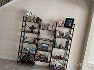 img 1 attached to SUPERJARE Triple 5 Tier Bookshelf, Bookcase With 14 Open Display Shelves, Ladder Bookshelf, Wide Book Shelf Book Case With Steel Frame, Wood Board, For Home & Office, Rustic Brown review by Whitney Byers