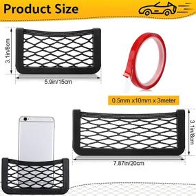 img 3 attached to 🚗 Organize Your Car with 10 Pcs of Universal Seat Side Back Car Storage Net Bag with Phone Holder