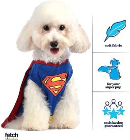 img 1 attached to 🐶 DC Comics Superman Dog Costume, Blue - Superhero Costume for Dogs with Superman Cape - Perfect Dog Halloween Costume and Cosplay Outfit - Exclusive DC Comics Merchandise for Dogs