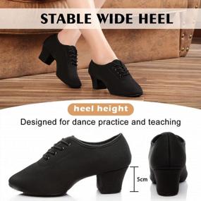img 1 attached to Get Ready To Tango With HIPPOSEUS Women'S Closed Toe Latin Dance Practice Shoes - Low Heel & High Performance WZSP-NJB Model