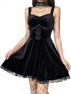 black spaghetti straps mini dress sexy gothic harajuku vintage pleated lace sleeveless summer party mini dress logo