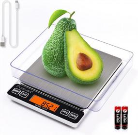 img 4 attached to Fuzion Digital Kitchen Scale 500G/0.01G Mini Food Scale Small Jewelry Scale Waterproof Digital Scale USB Powered Gram Scales LCD Display Stainless Steel For Ingredients Jewelry Coffe Food