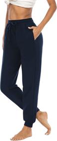 img 2 attached to Comfortable Womens Cotton Joggers With Drawstring And Pockets For Workout And Lounge