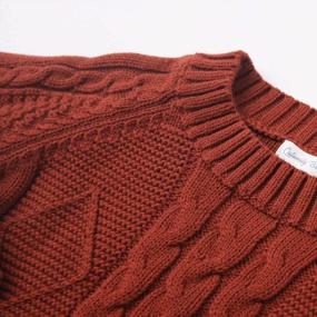 img 1 attached to Curipeer Baby Boys' Girls' Cable Knit Sweater Long Sleeve Solid Pullover Toddler Crew Neck Fall