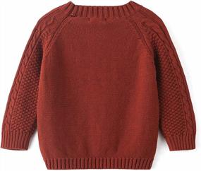 img 2 attached to Curipeer Baby Boys' Girls' Cable Knit Sweater Long Sleeve Solid Pullover Toddler Crew Neck Fall
