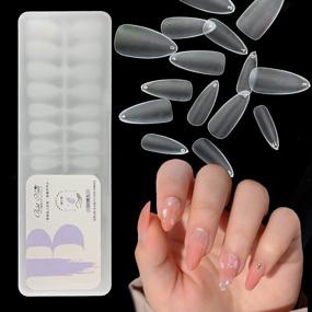 img 4 attached to Soft Gel Matte Stiletto Point Nail Tips - 300Pcs Medium-Length Full Cover False Nails In 12 Sizes. Ideal For Press-On Nail Extension DIY, Salons, Women, And Girls. AddFavor Has You Covered!