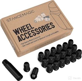 img 4 attached to 🔧 20pcs Black Spline Drive Lug Nuts - Compatible with Ford Lincoln Dodge - 1/2x20 Threads - 1.4 inch Length - Closed End - Cone Acorn Taper Seat - Includes 1 Socket Key Tool
