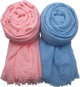 img 1 attached to 🧣 MANSHU 3PCS Women's Scarf Shawl Set - Trendy Accessories for Women at Scarves & Wraps