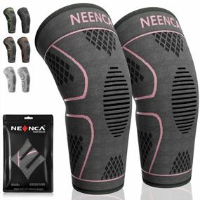 img 4 attached to NEENCA 2 Pack Knee Brace, Knee Compression Sleeve Support For Knee Pain, Running, Work Out, Gym, Hiking, Arthritis, ACL, PCL, Joint Pain Relief, Meniscus Tear, Injury Recovery, Sports (Large, Pink)